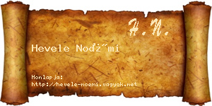 Hevele Noémi névjegykártya